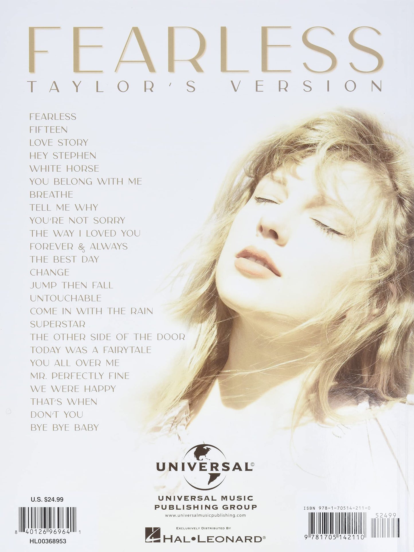 Taylor Swift - Fearless (Taylor's Version) Piano/Vocal/Guitar Songbook