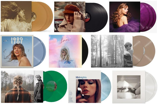 Taylor Swift: Taylor Swift 9 Album Record Collection "Taylor's Versions": Fearless, Red, Speak Now, 1989, Lover, Folklore, Evermore, Midnights and The Tortured Poets Department