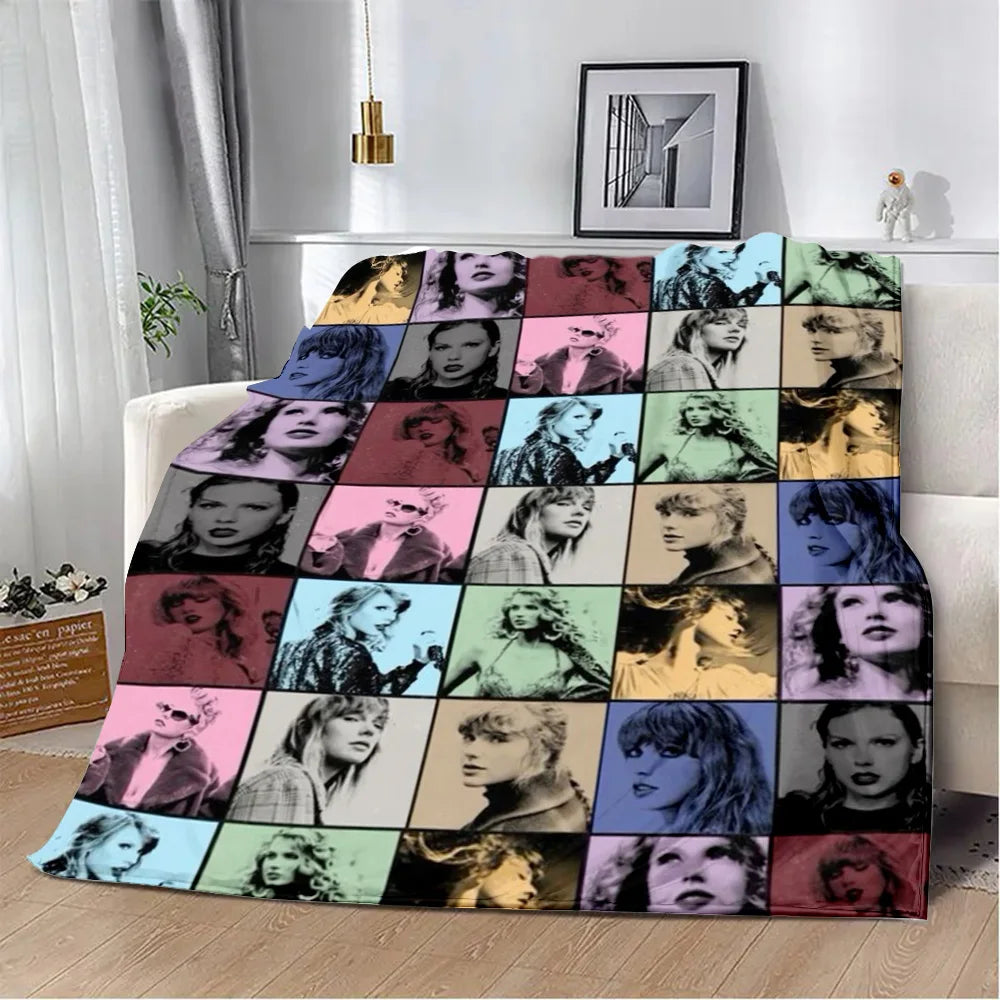 Cartoon Printed Blanket T-Taylors Picnic Blankets Warm Blanket Soft and Comfortable Blanket Home S-Swifts Travel Birthday Gift