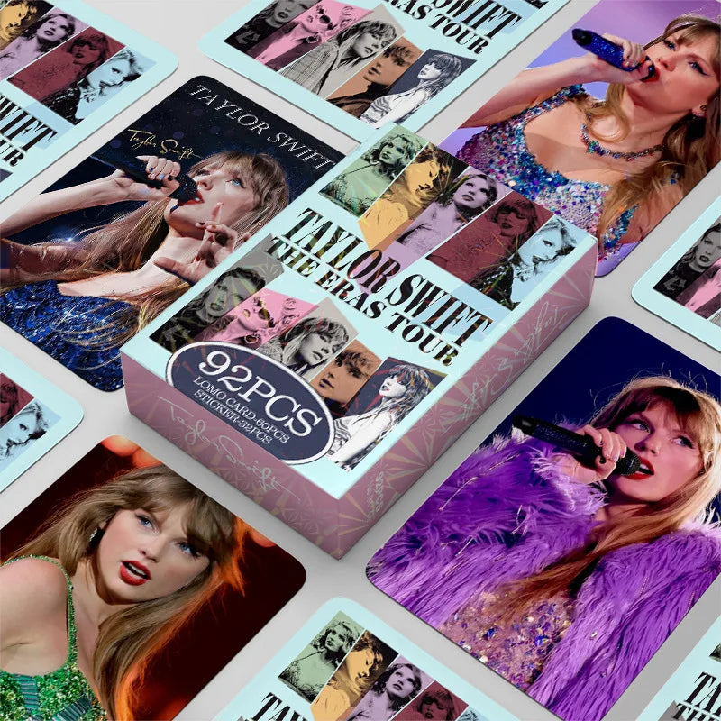 92 Pcs/Set Taylor Photo Card European American Star Album Small Card Double-sided LOMO Card Fan Collection Card Book