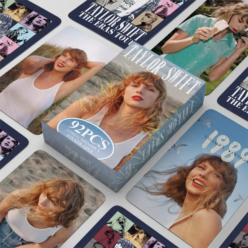 92 Pcs/Set Taylor Photo Card European American Star Album Small Card Double-sided LOMO Card Fan Collection Card Book