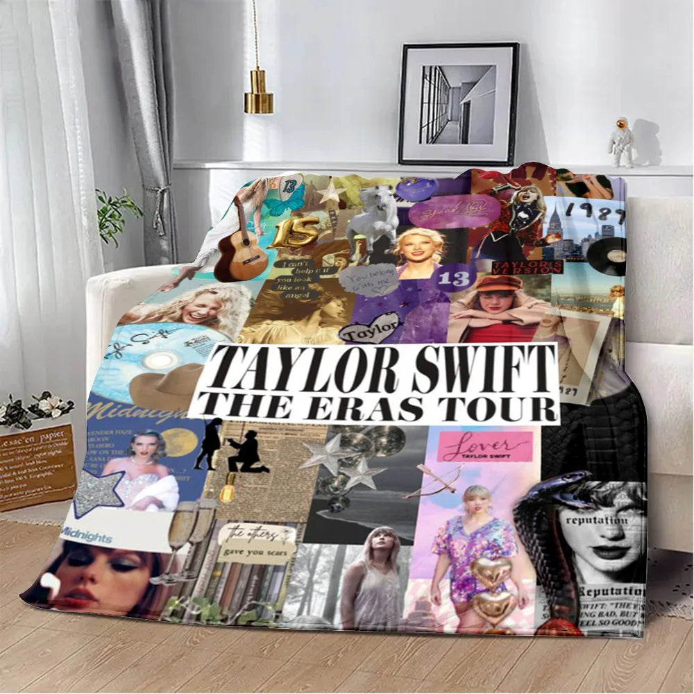 Cartoon Printed Blanket T-Taylors Picnic Blankets Warm Blanket Soft and Comfortable Blanket Home S-Swifts Travel Birthday Gift