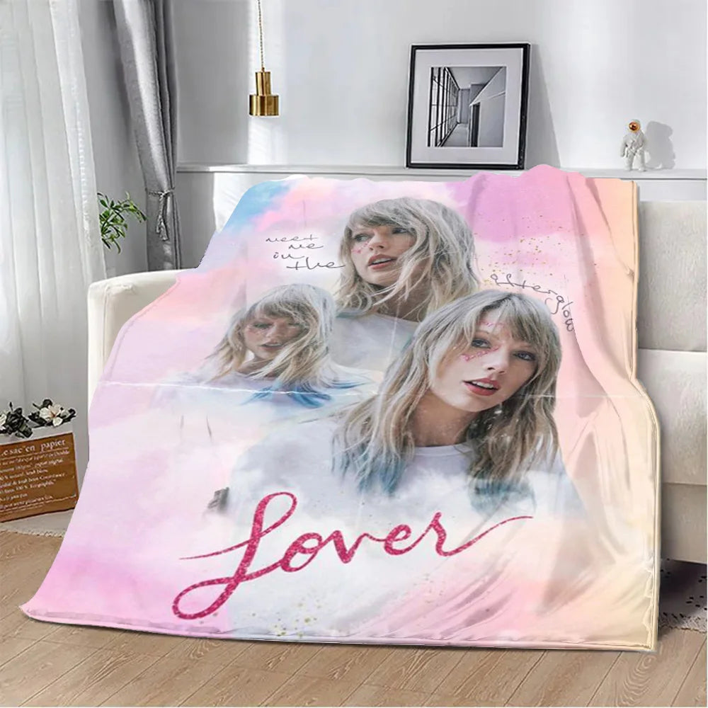 Cartoon Printed Blanket T-Taylors Picnic Blankets Warm Blanket Soft and Comfortable Blanket Home S-Swifts Travel Birthday Gift