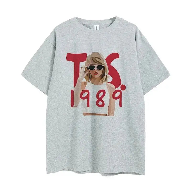 Taylor T-shirt Cotton Short-sleeved Swift Graphic Print Loose Top Oversized Sports Comfortable Breathable T-shirt