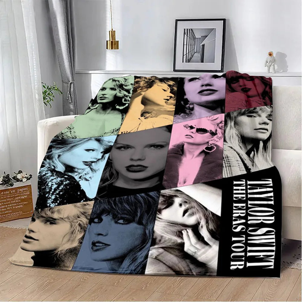 Cartoon Printed Blanket T-Taylors Picnic Blankets Warm Blanket Soft and Comfortable Blanket Home S-Swifts Travel Birthday Gift