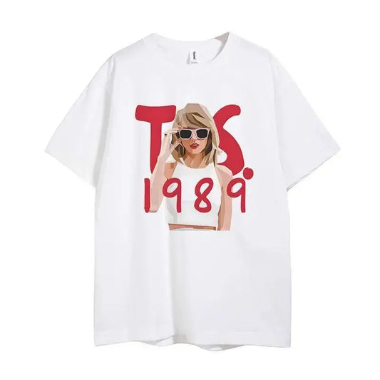 Taylor T-shirt Cotton Short-sleeved Swift Graphic Print Loose Top Oversized Sports Comfortable Breathable T-shirt