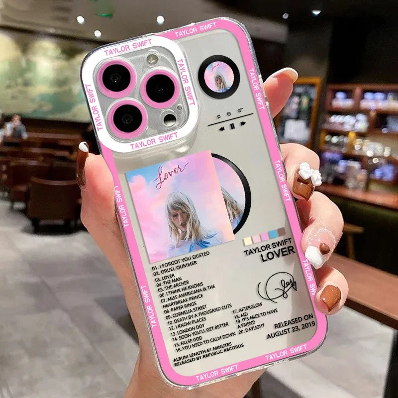 Taylor Swift iPhone 16 15 14 Mini Pro Max Transparent Cover