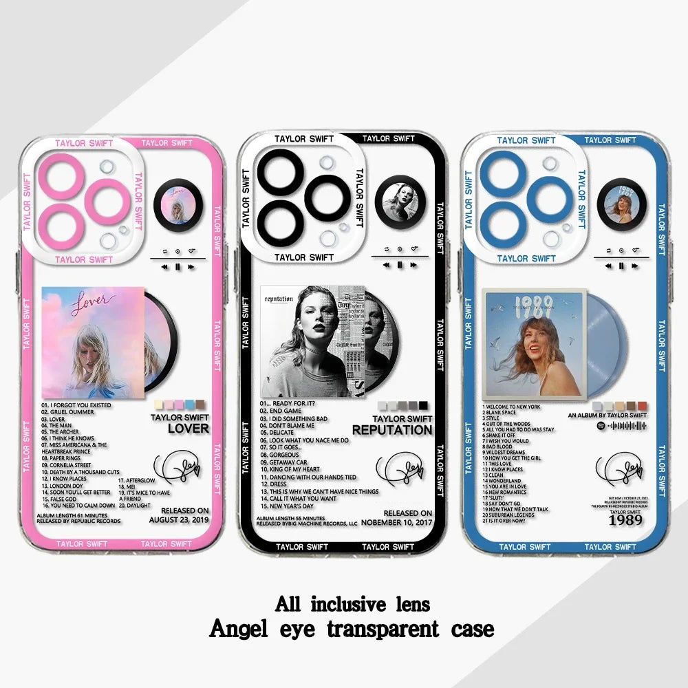 Taylor Swift iPhone 16 15 14 Mini Pro Max Transparent Cover