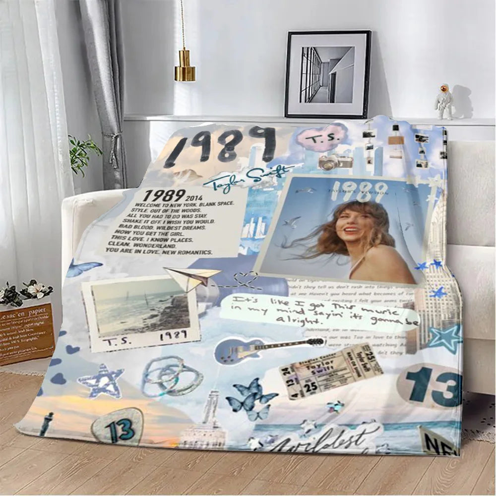 Cartoon Printed Blanket T-Taylors Picnic Blankets Warm Blanket Soft and Comfortable Blanket Home S-Swifts Travel Birthday Gift