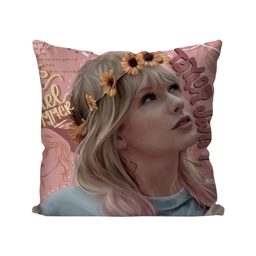 1pc T-Taylor Swifts Pillow Case Home Sofa Throw Pillow Car Cushion Throw Pillow Cover