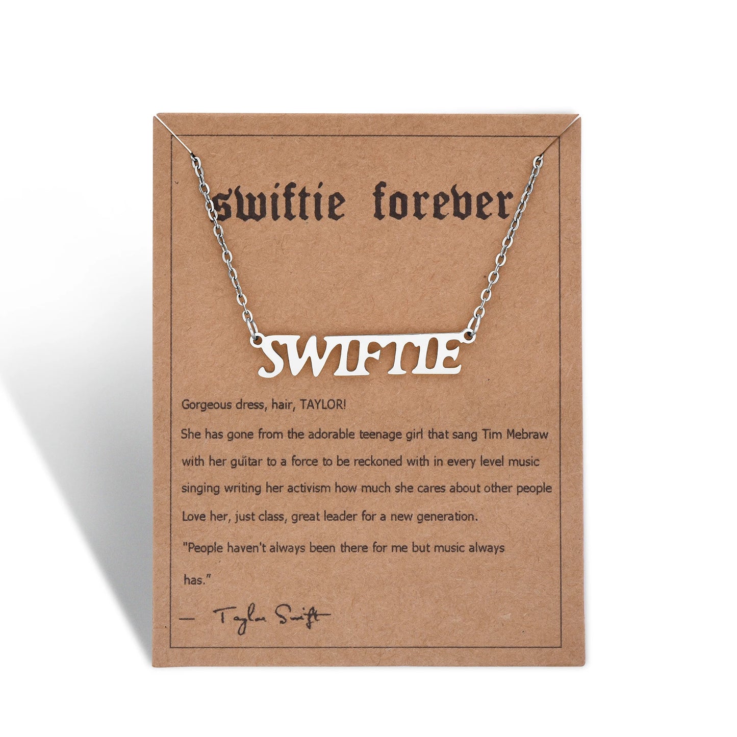 Stainless Steel Taylor Necklace Swiftie Gold Plated Nameplate Pendant Jewelry For Fans Women Girlfriend Gift