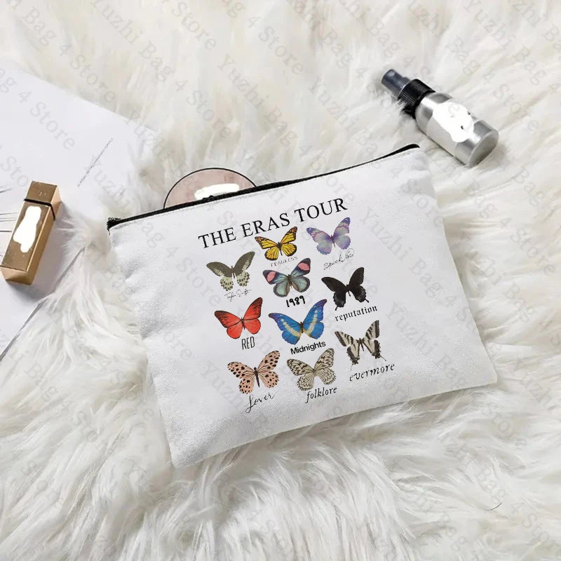 Swiftie Merch TS Album Pattern Women Makeup Bag Best Gift for Music Lovers Fans Fashion Cosmetic Organizer Toiletry Pouch