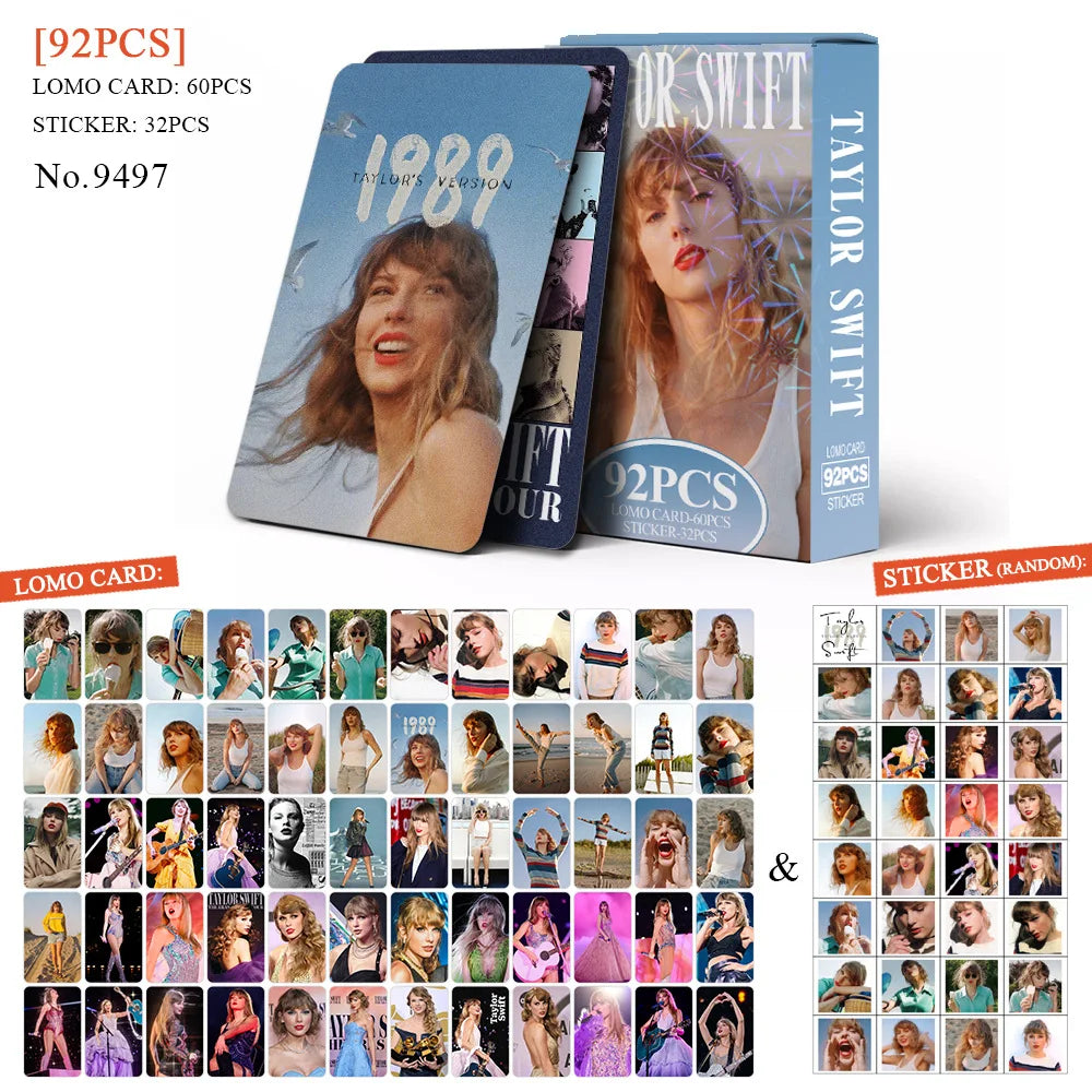 92 Pcs/Set Taylor Photo Card European American Star Album Small Card Double-sided LOMO Card Fan Collection Card Book