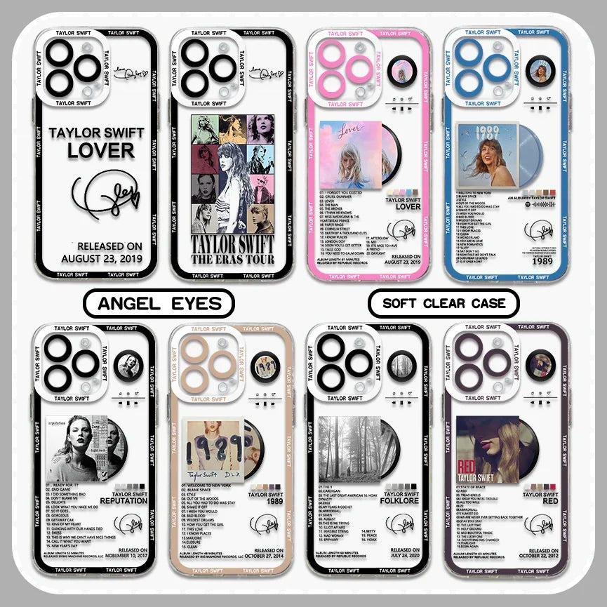 Taylor Swift iPhone 16 15 14 Mini Pro Max Transparent Cover