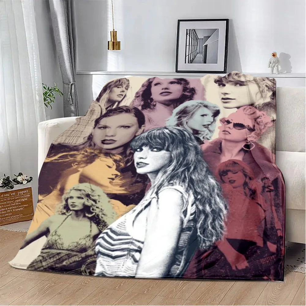 Cartoon Printed Blanket T-Taylors Picnic Blankets Warm Blanket Soft and Comfortable Blanket Home S-Swifts Travel Birthday Gift