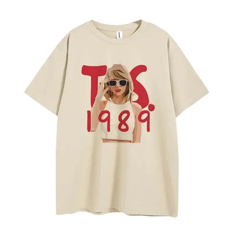 Taylor T-shirt Cotton Short-sleeved Swift Graphic Print Loose Top Oversized Sports Comfortable Breathable T-shirt