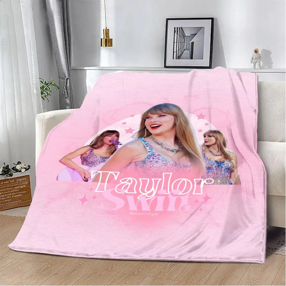 Cartoon Printed Blanket T-Taylors Picnic Blankets Warm Blanket Soft and Comfortable Blanket Home S-Swifts Travel Birthday Gift