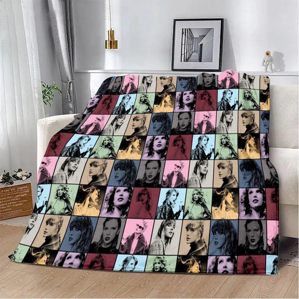 Cartoon Printed Blanket T-Taylors Picnic Blankets Warm Blanket Soft and Comfortable Blanket Home S-Swifts Travel Birthday Gift