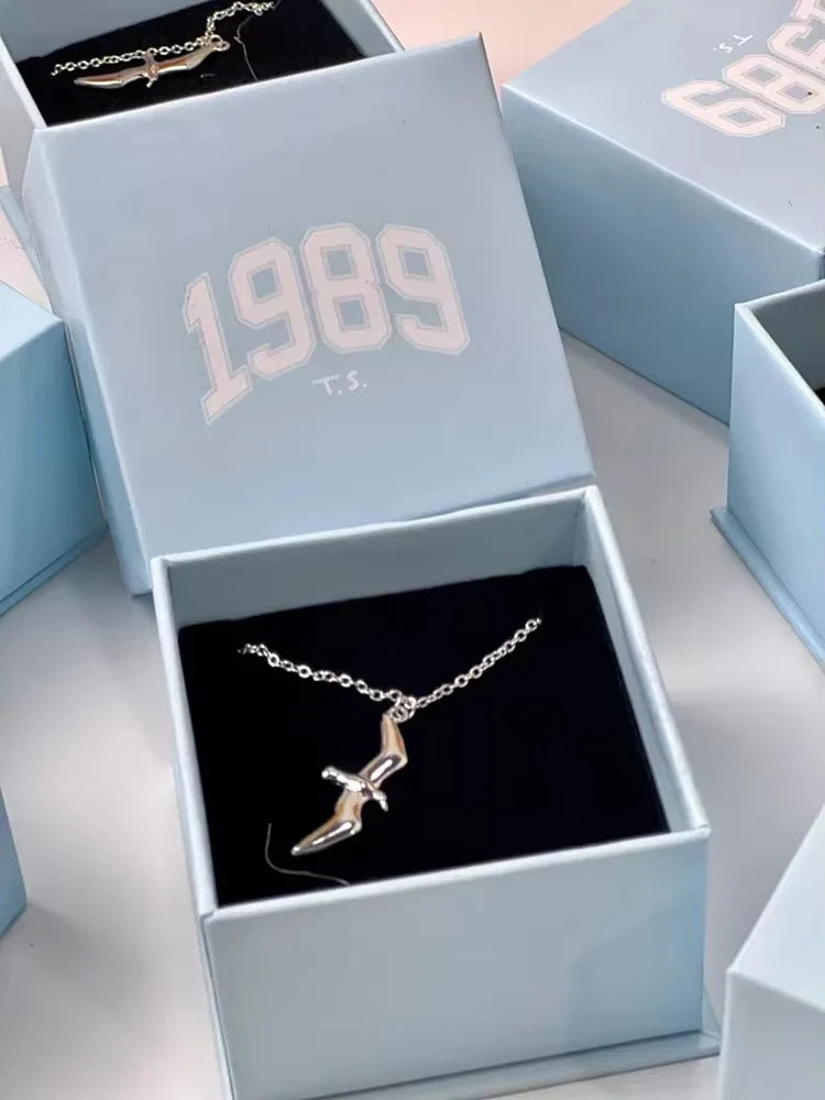 Fashion Star Taylor Swift 1989 Seagull Clavicle Necklace Sea Bird Charm Fine Necklace Simple Jewelry Accessories Gift