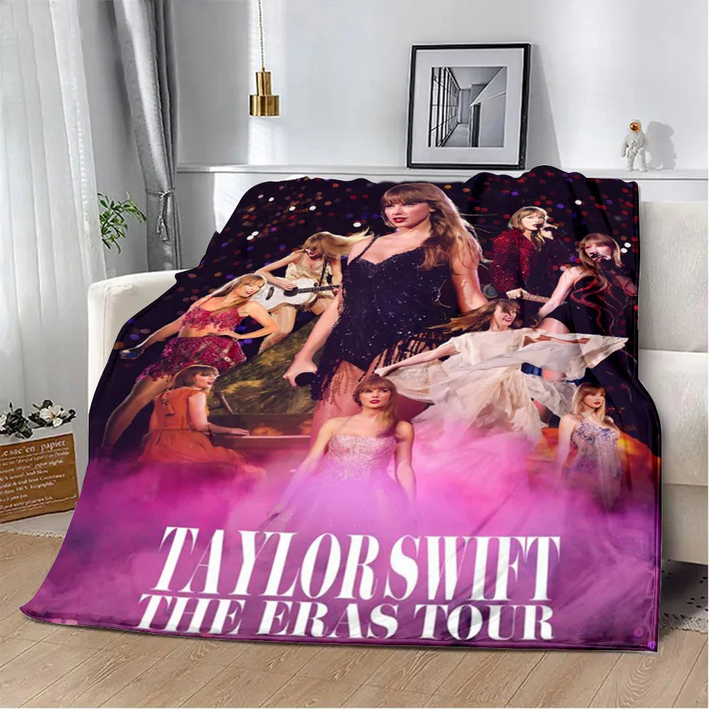 Cartoon Printed Blanket T-Taylors Picnic Blankets Warm Blanket Soft and Comfortable Blanket Home S-Swifts Travel Birthday Gift