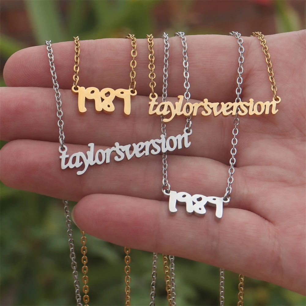 New 1989 TS version Necklace Reputation Singer Signature Fearless Speak Now Necklaces for Music Lover TS Inspired Fan Gift