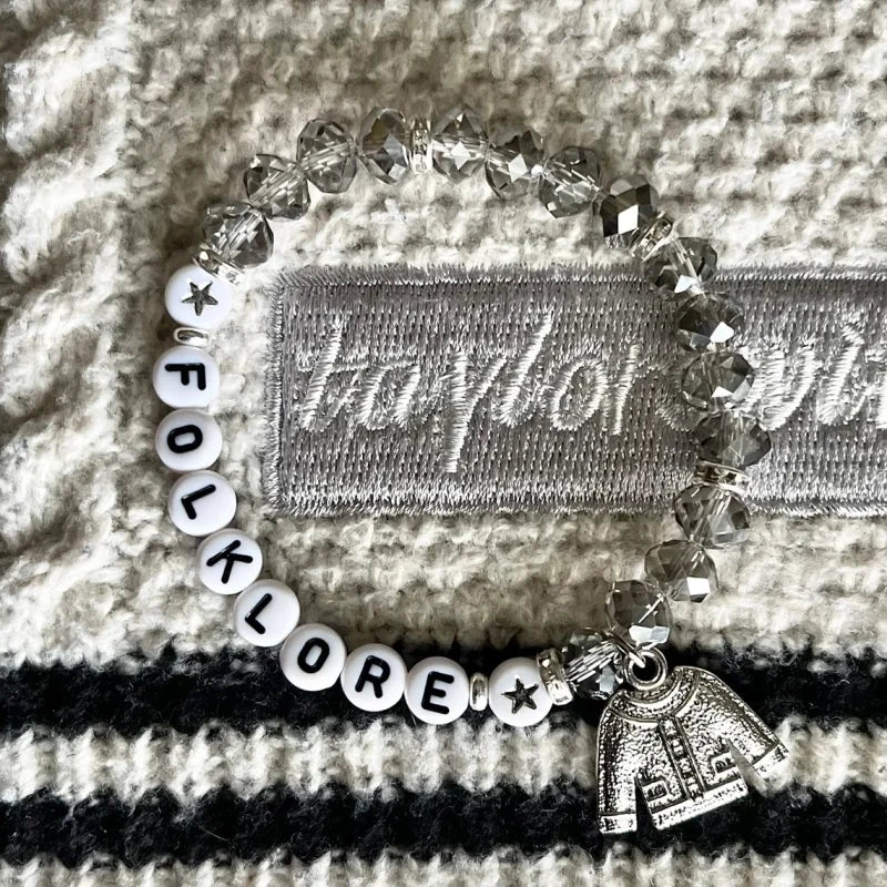 Folklore Friendship Bracelet Taylor Swift Cardigan Inspired Charm Bracelet Taylor Eras Tour Jewelry Taylor Swiftie Gift Ideas