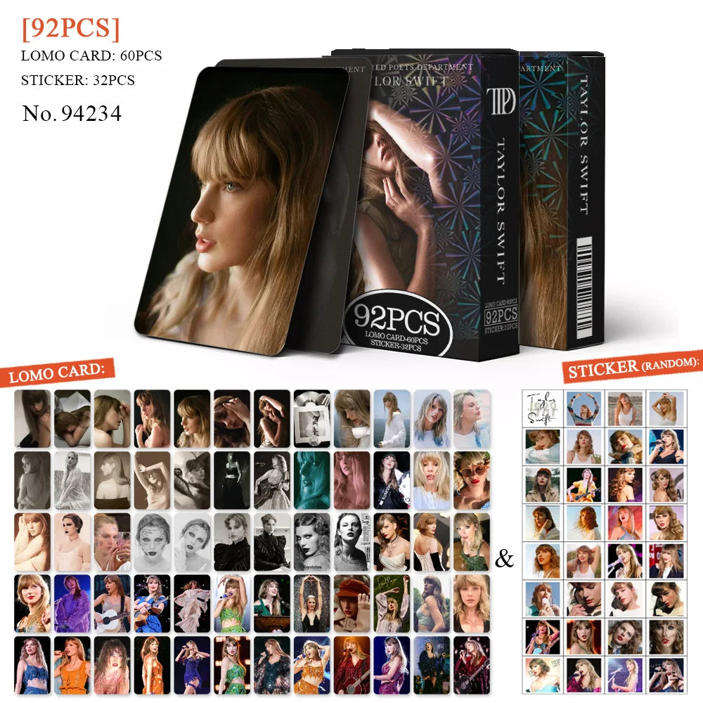 92 Pcs/Set Taylor's New Album Photo Card THE TORTURED POETS DEPARTMENT Fan Collection LOMO Card