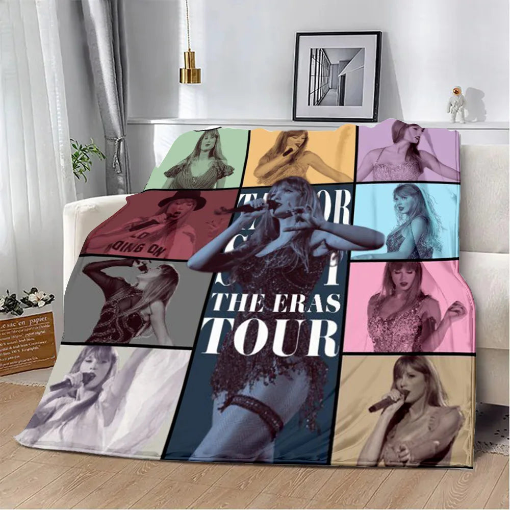 Cartoon Printed Blanket T-Taylors Picnic Blankets Warm Blanket Soft and Comfortable Blanket Home S-Swifts Travel Birthday Gift